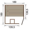 Sauna VALIDA Eck 2G mit Maßen