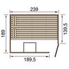 Sauna VALIDA Eck 3G mit Maßen