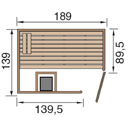 7. Bild von Massivholzsauna 'Valida' Eckeinstieg 189 x 139 x 203,5 cm mit 4,5 kW Bio-Aktivofen