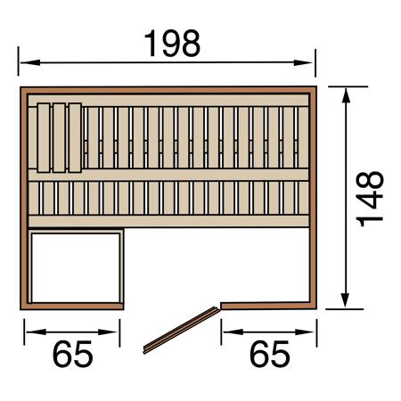 3. Bild von Massivholzsauna 'Bergen' 198 x 148 cm mit Holztür