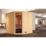 Massivholz-Elementsauna 'Kemi Eck 1' natur Glastür 188 x 188 x 200 cm, ohne Ofen