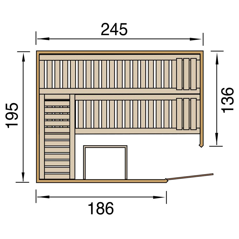 Sauna KEMI mit Maßen