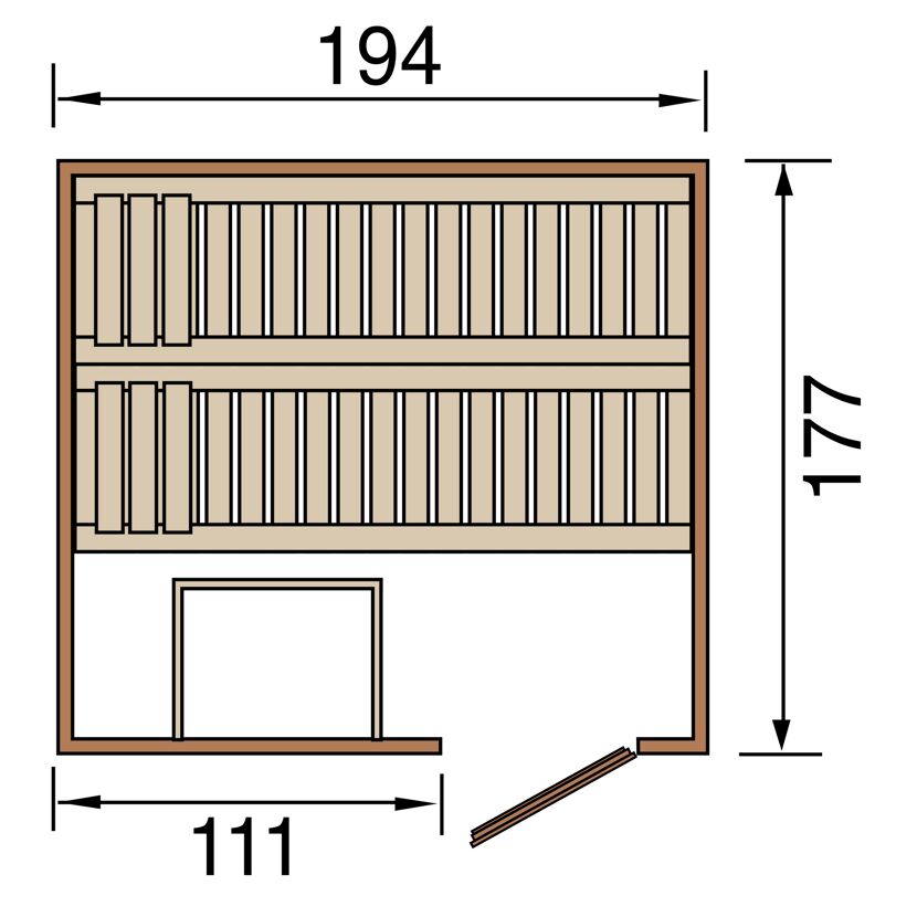 Sauna mit Maßen