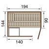Abmessungen der Element-Ecksauna VARBERG 1 GT