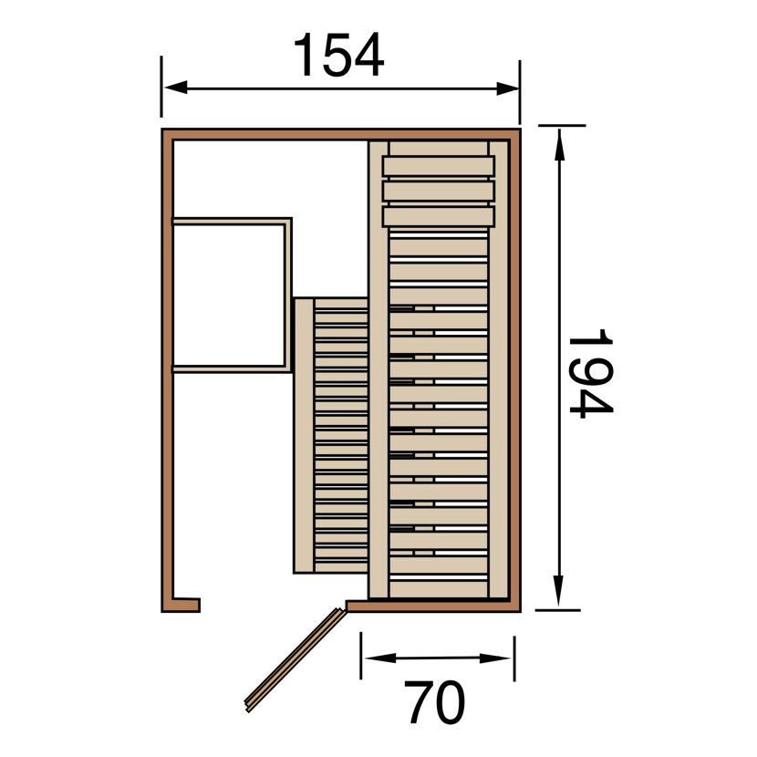 Sauna KAARINA1 mit Maßen