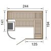 Sauna Design-Sauna mit Maßen