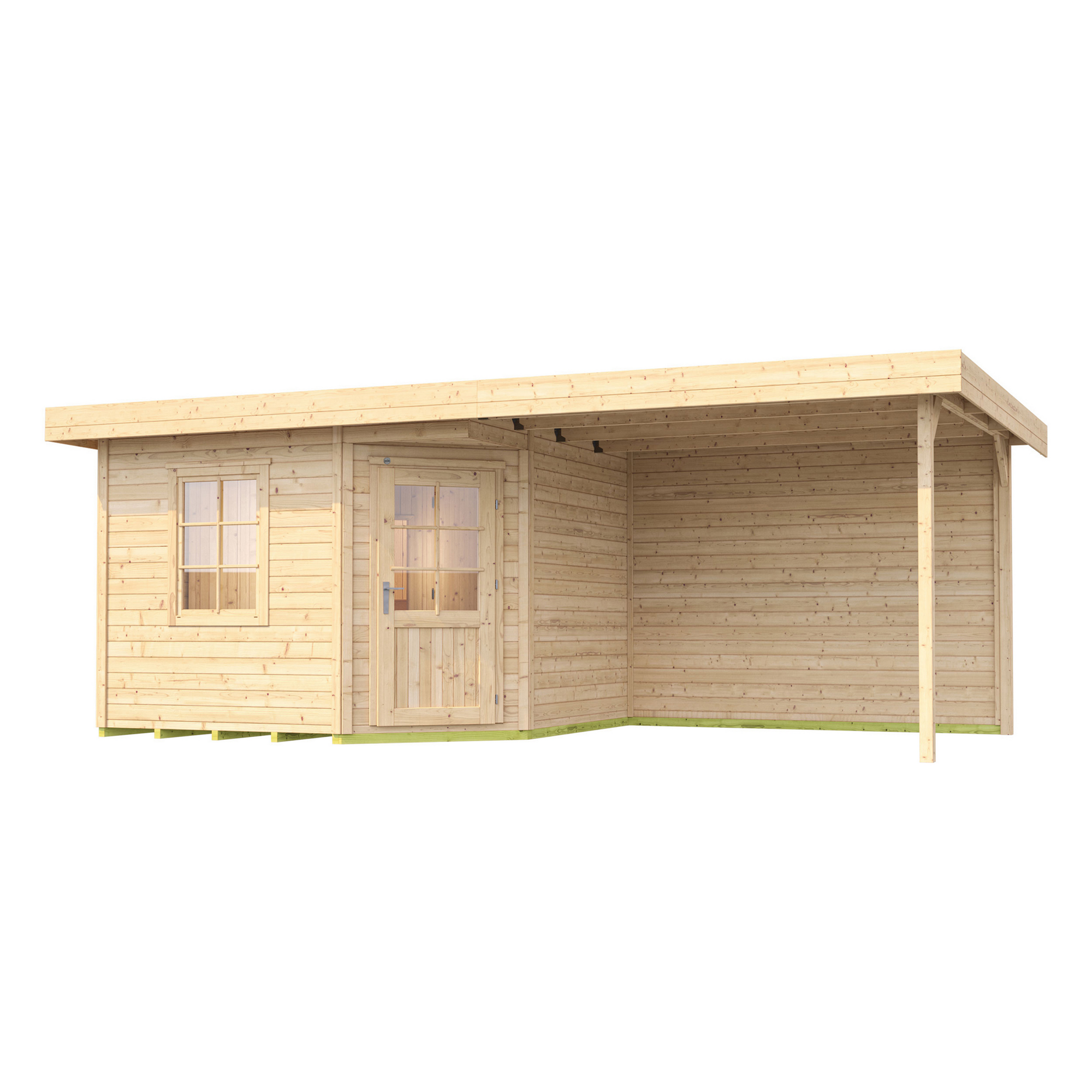 Saunahaus 'Salo' natur mit Sauna Varberg 3 ohne Ofen 593 x 298 x 237 cm