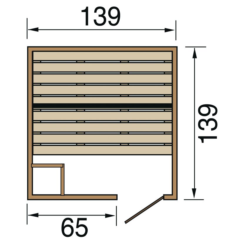 Sauna Valida 1 GT mit Maßen