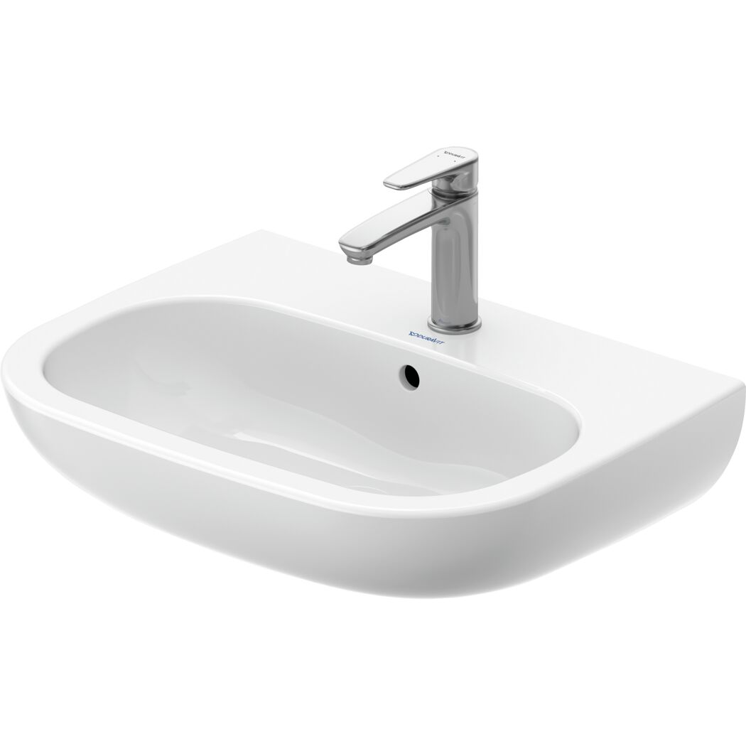 Waschbecken halbrund 'D-Code' weiß 60 x 15 x 46 cm