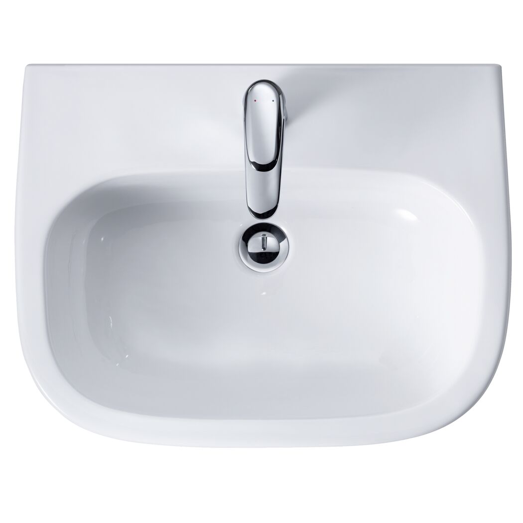 Waschbecken halbrund 'D-Code' weiß 60 x 15 x 46 cm