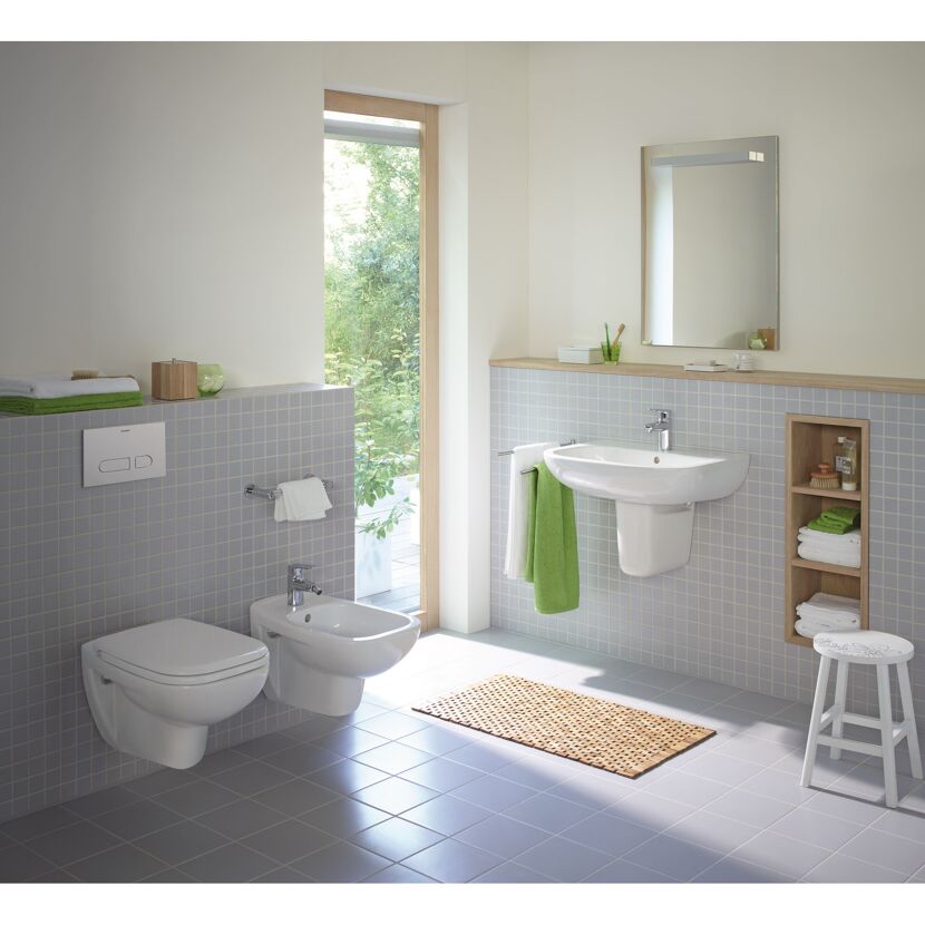 Wand-WC spülrandlos 'D-Code' inklusive WC-Sitz weiß