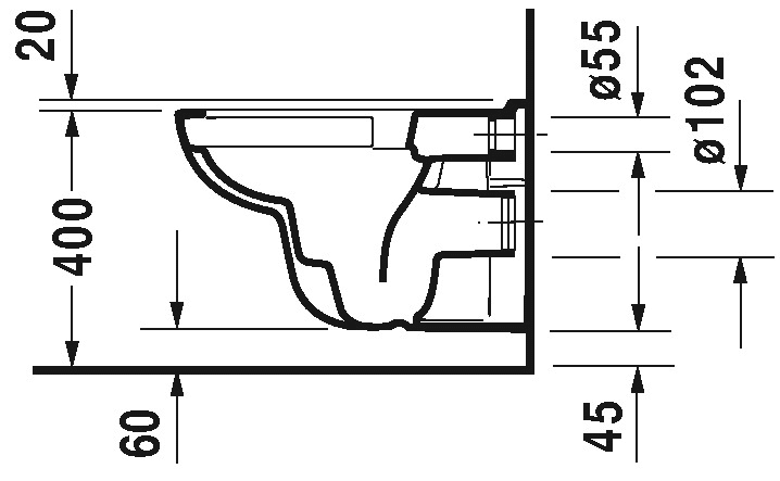 Wand-WC 'D-Code' spülrandlos weiß 35 x 34 x 54 cm + product picture