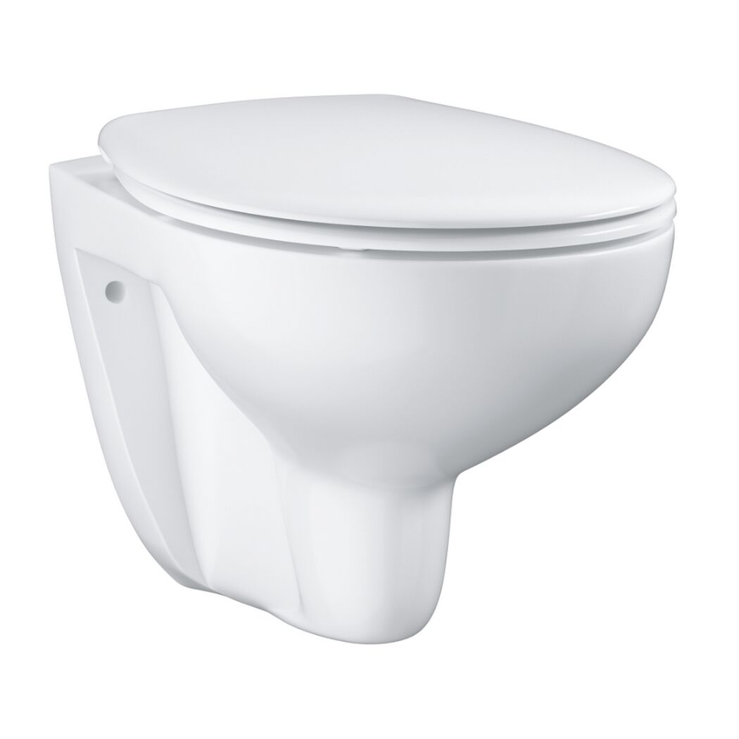 Wand-WC spülrandlos 'Bau Ceramic' inklusive WC-Sitz weiß
