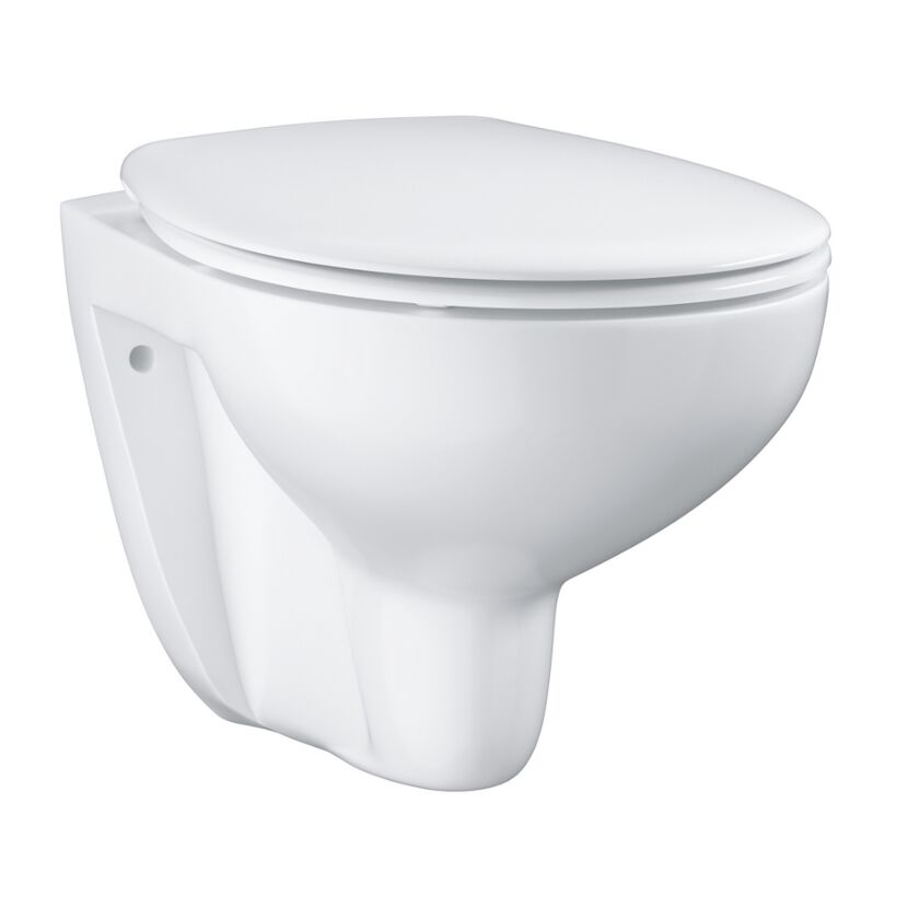 Wand-WC spülrandlos 'Bau Ceramic' inklusive WC-Sitz weiß