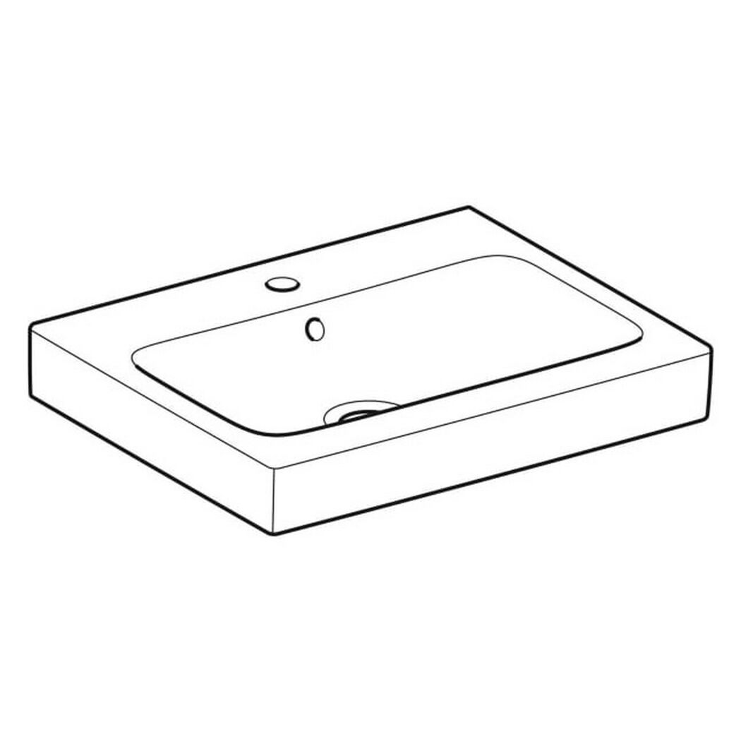 Waschbecken eckig 'Icon' weiß 60 x 15,5 x 49 cm