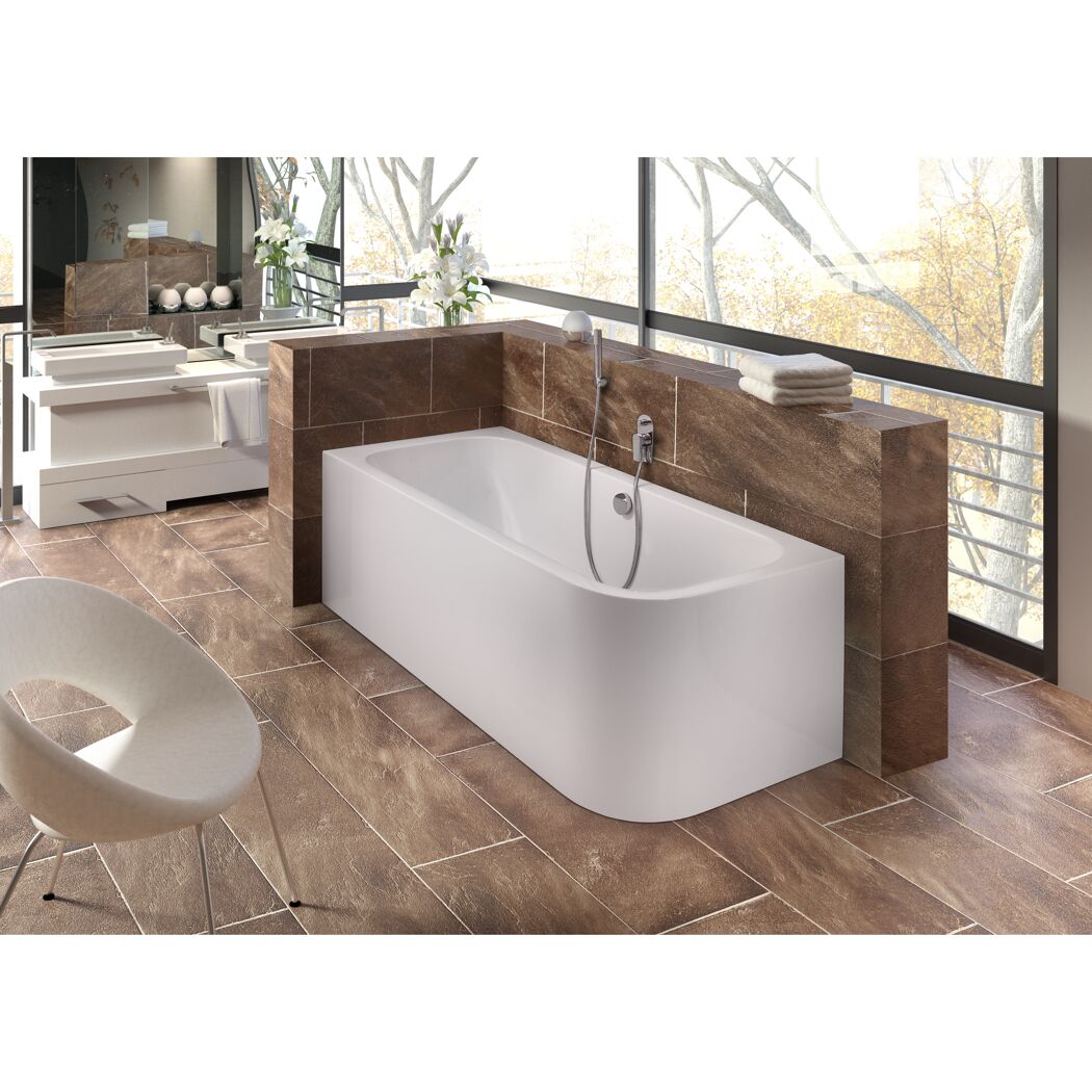 Badewanne 'Spirit' rechts Sanitäracryl weiß 1800 x 800 mm