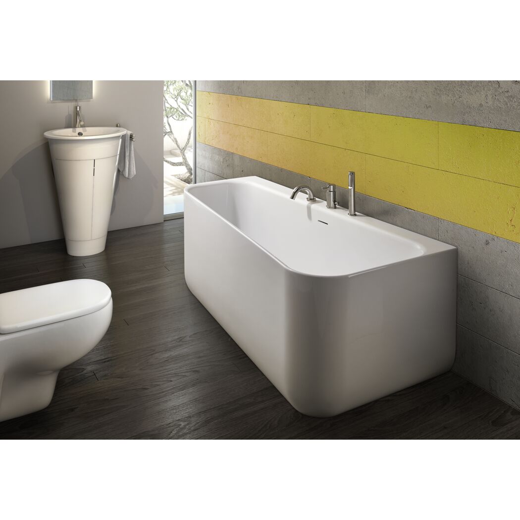 Badewanne 'Pino' links Sanitäracryl weiß 1550 x 750 mm