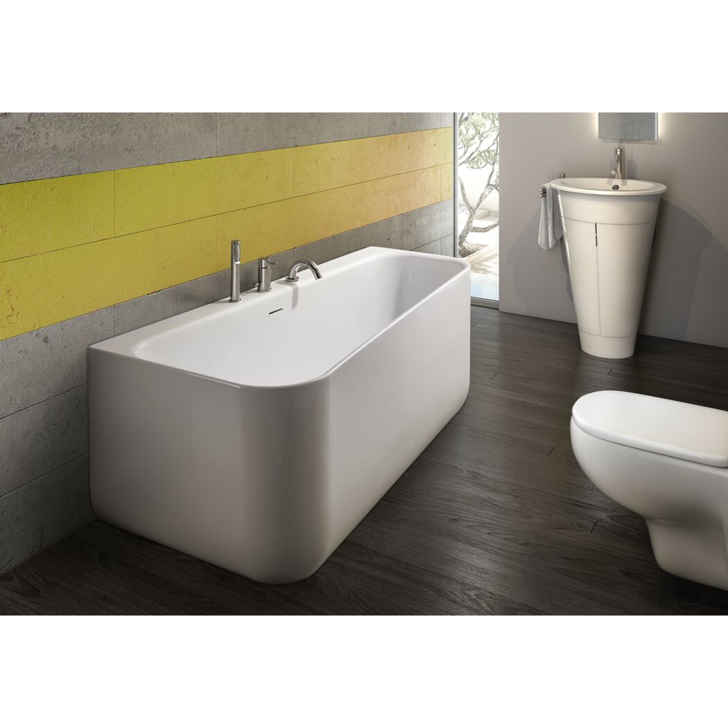 Badewannen-Set 'Pino' rechts Sanitäracryl weiß 1550 x 750 mm