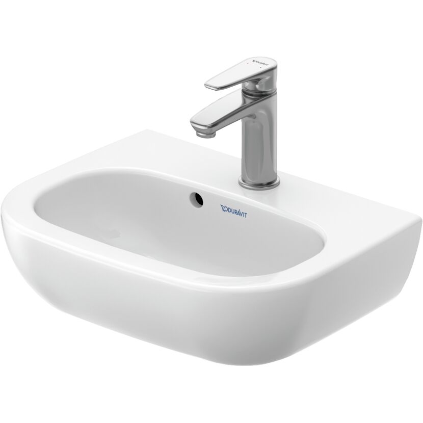 Handwaschbecken halbrund 'D-Code' weiß 45 x 14,5 x 34 cm