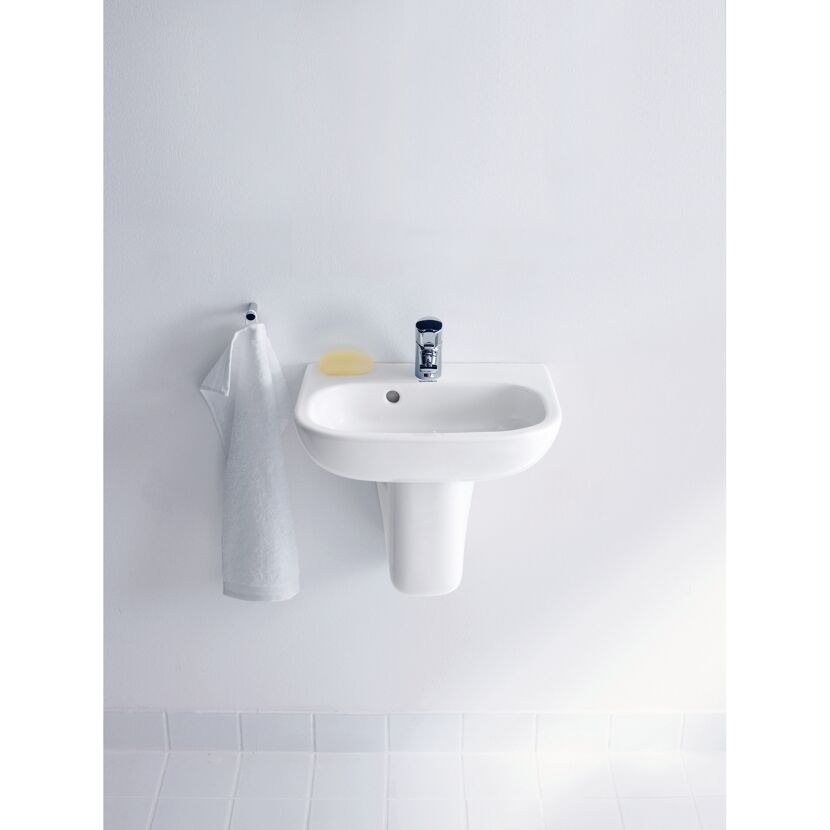Handwaschbecken halbrund 'D-Code' weiß 45 x 14,5 x 34 cm