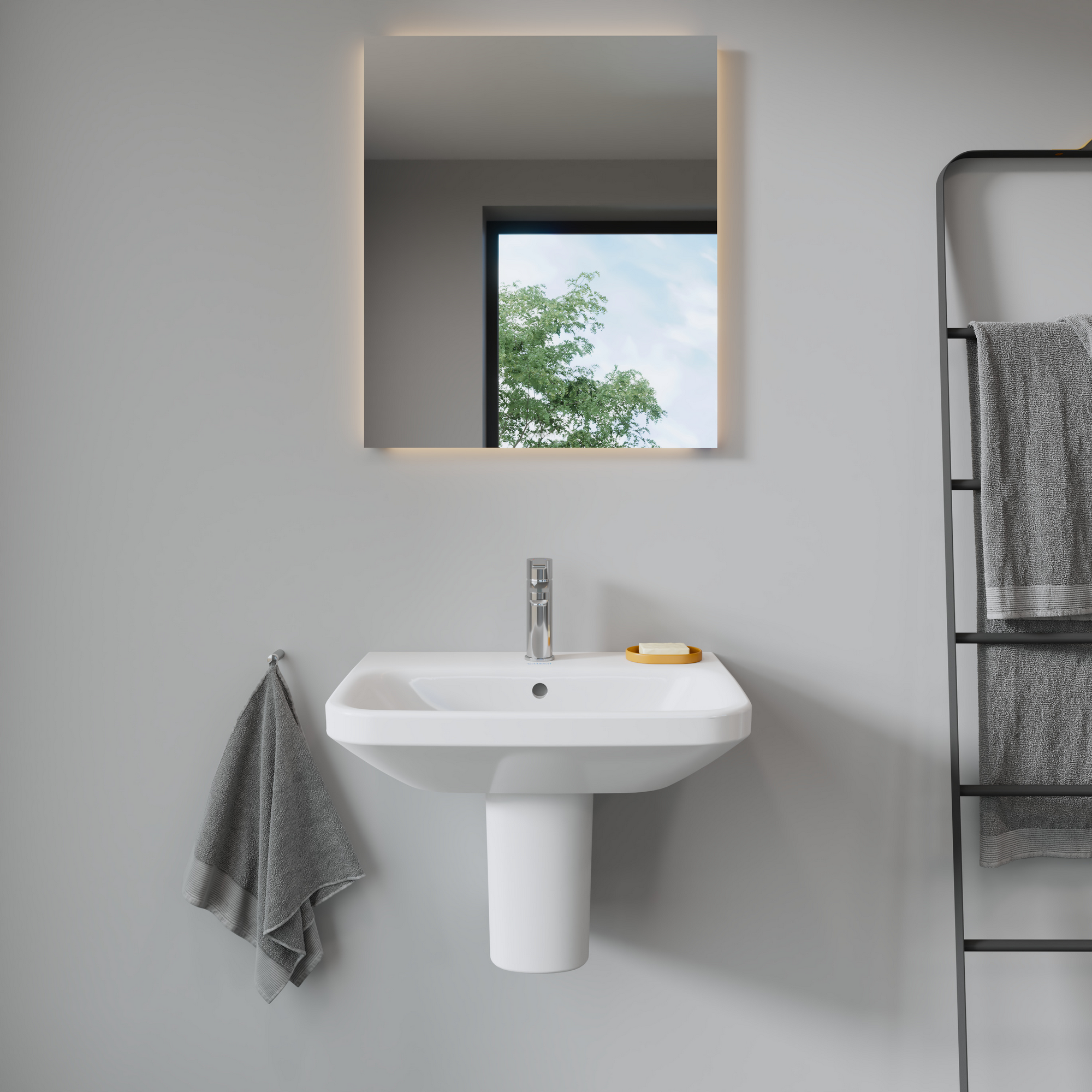 Waschbecken 'Durastyle' weiß 60 x 17 x 44 cm