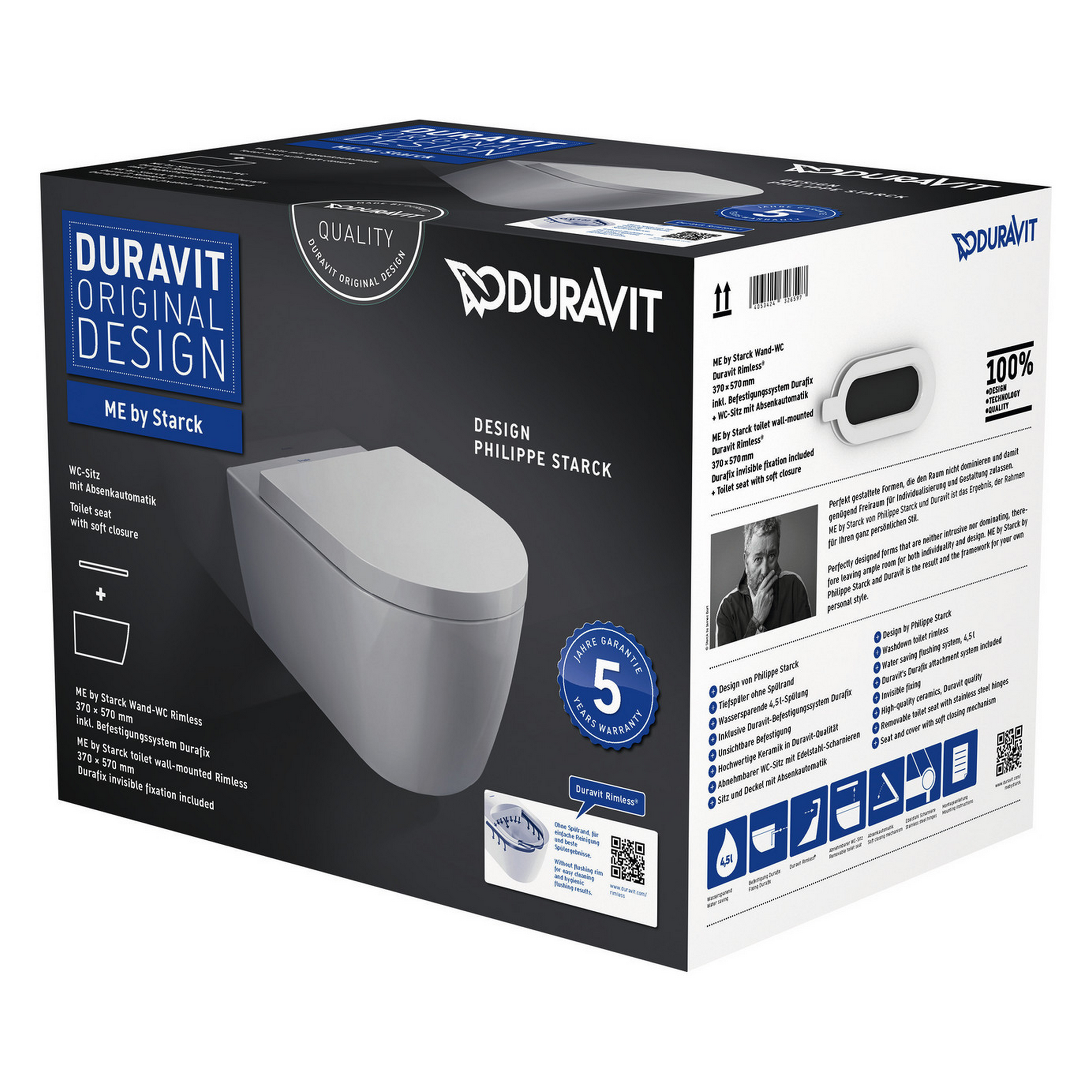 Wand-WC-Set Duravit 'ME by Starck' inklusive WC-Sitz