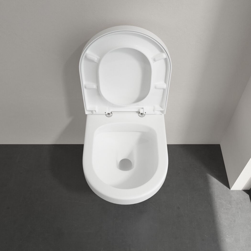 Offenes weißes WC von oben