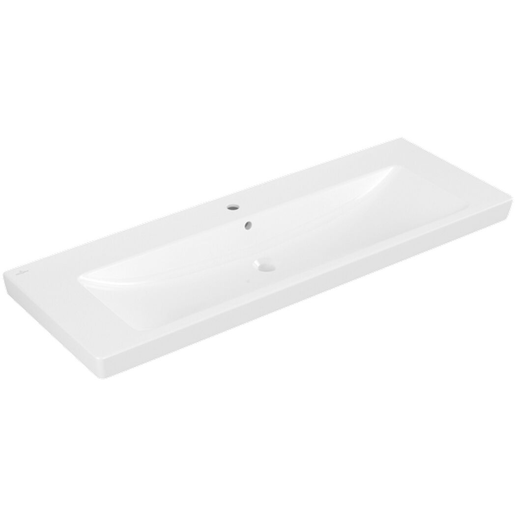 Waschbecken eckig 'Subway 2.0' weiß 130 x 16 x 55,5 cm
