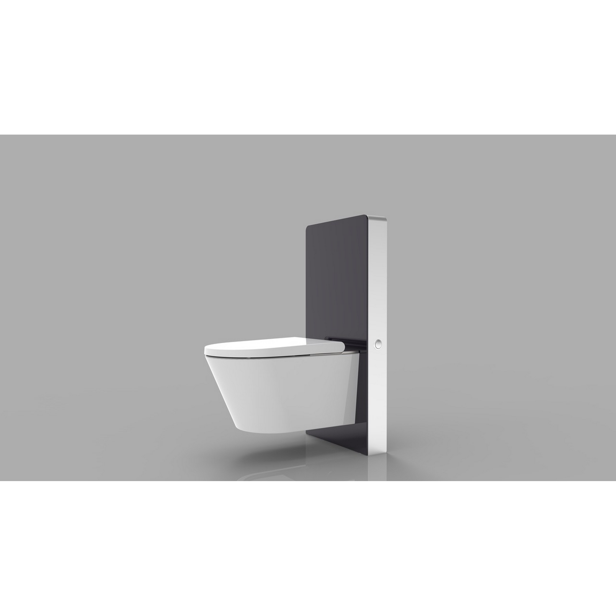 Sanitärmodul "Sensor" für Wand WC Glas schwarz, Rahmen Alu + product picture