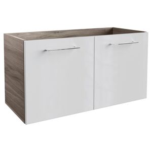 Waschbeckenunterschrank 'Lima' braun, weiß glänzend 80 x 42 x 35 cm