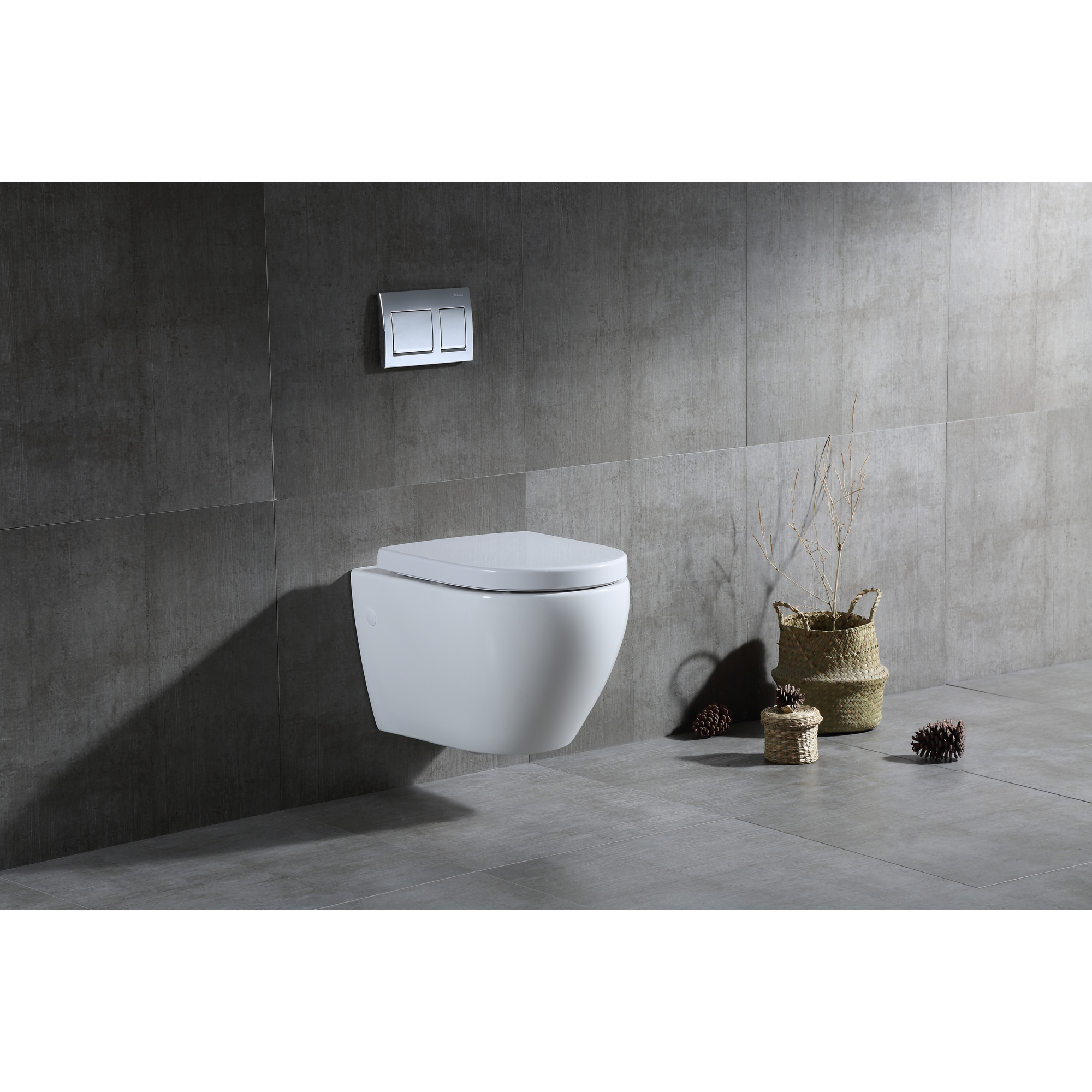 Wand-WC 'Riva' spülrandlos, weiß, 37 x 36 x 50 cm, inkl. WC-Sitz