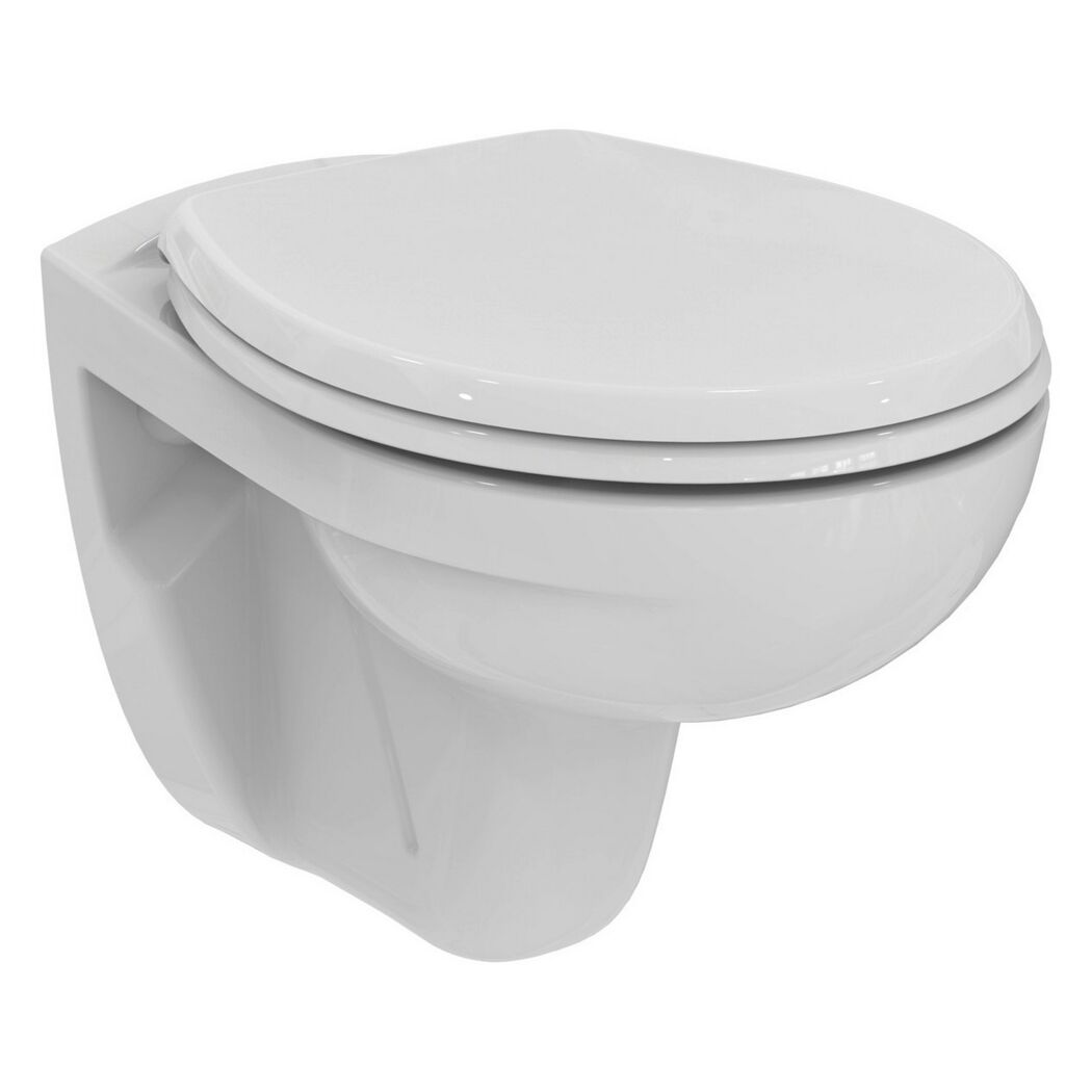 Wand-WC spülrandlos 'Eurovit' inklusive WC-Sitz weiß