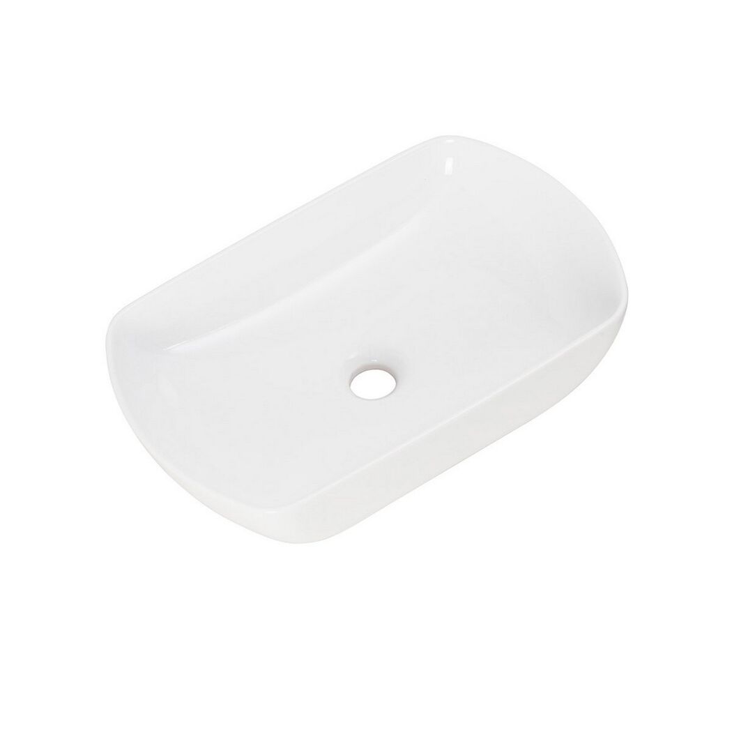 Aufsatzwaschbecken oval 'New York' weiß 50,5 x 12 x 31,5 cm