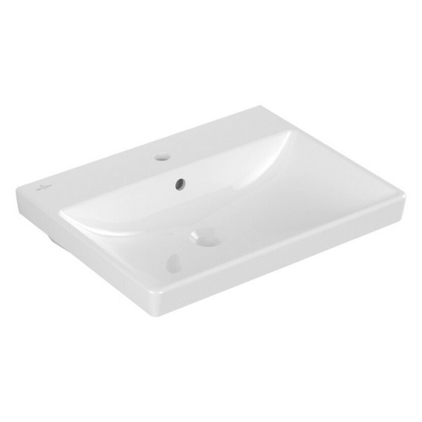 Waschbecken eckig 'Avento' weiß 60 x 15,5 x 47 cm