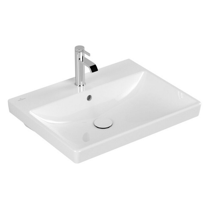 Waschbecken eckig 'Avento' weiß 60 x 15,5 x 47 cm