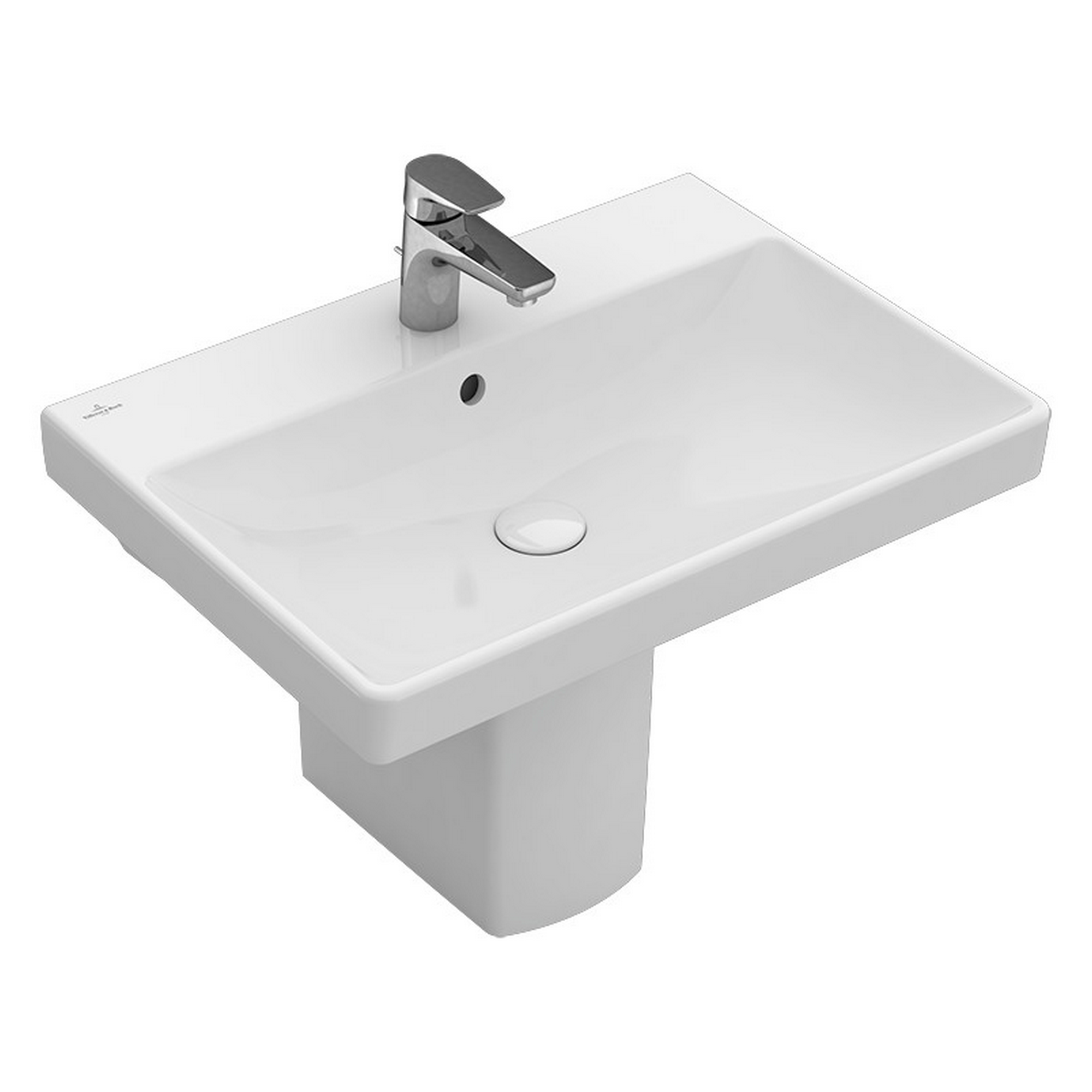 Waschbecken 'Avento' weiß 60 x 15,5 x 47 cm