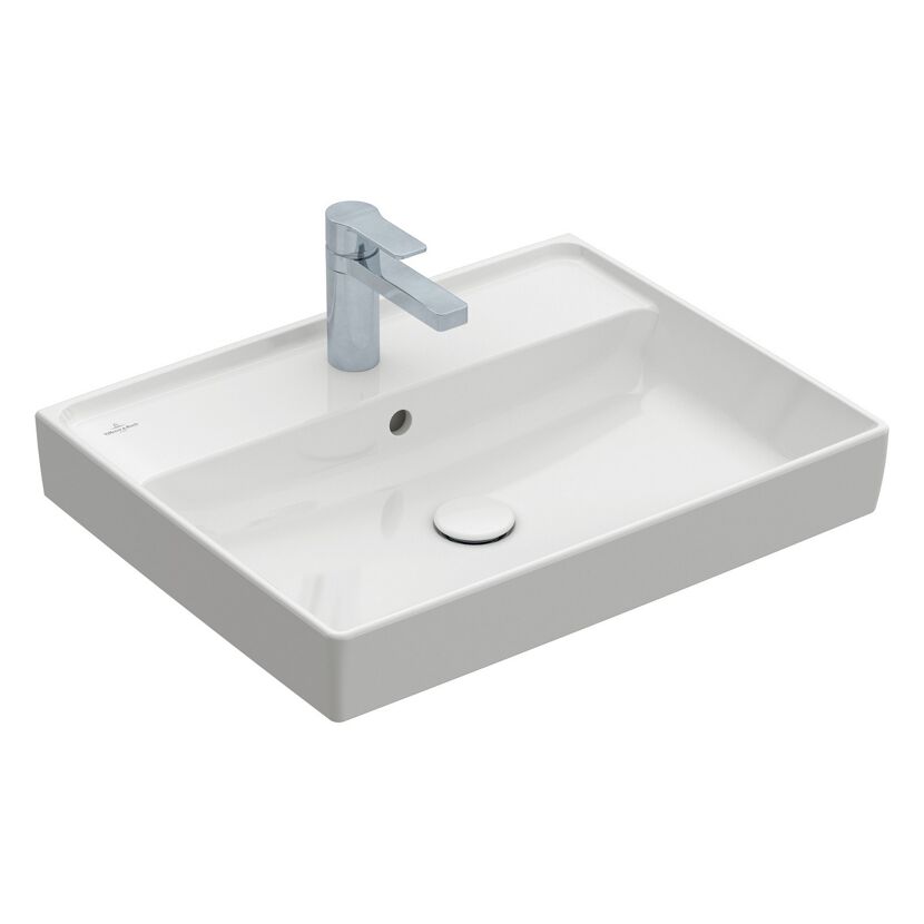 Waschbecken eckig 'Collaro' weiß 60 x 16 x 47 cm