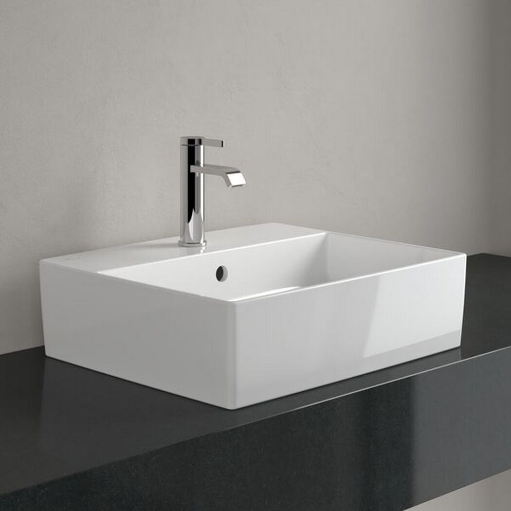 Aufsatzwaschbecken eckig 'Memento 2.0' weiß 50 x 14 x 42 cm