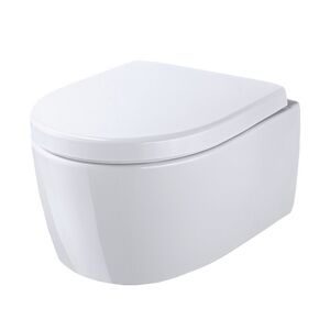 Wand-WC-Set 'iCon' verkürzt, spülrandlos weiß inklusive Sitz