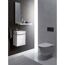 Modernes Badezimmer mit wandhängendem WC und Waschbecken
