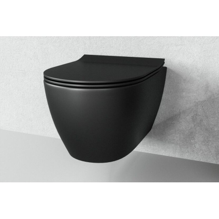 Schwarzes, wandhängendes WC