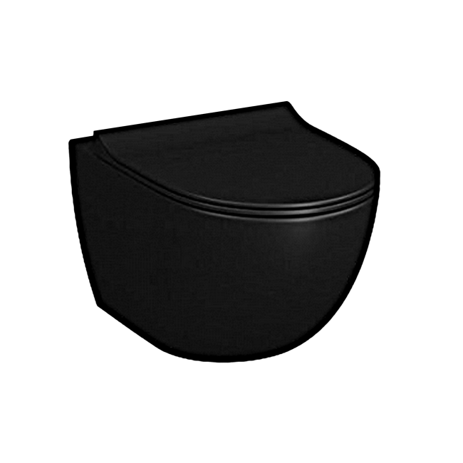 Bild von Wand-WC 'Sento' spülrandlos schwarz matt 36,5 x 54 x 34 cm