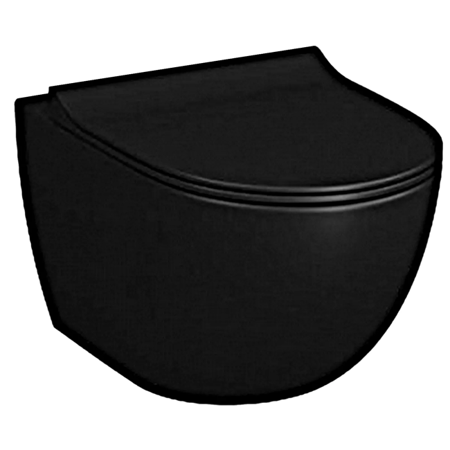 Bild von Wand-WC 'Sento' spülrandlos schwarz matt 36,5 x 54 x 34 cm