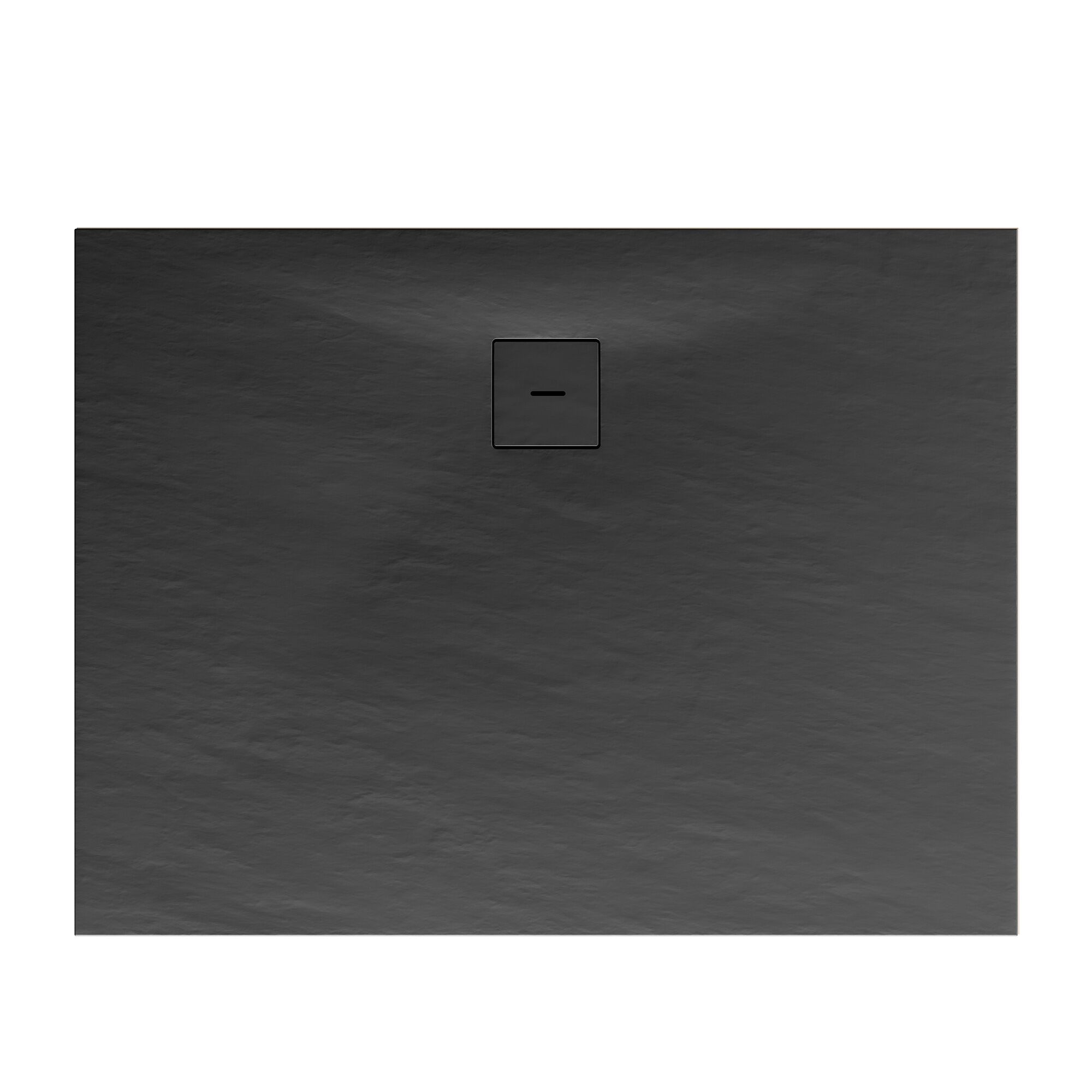 Schwarze Duschwanne mit Abfluss