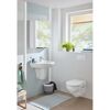 Badezimmer mit Hänge-WC und Waschbecken