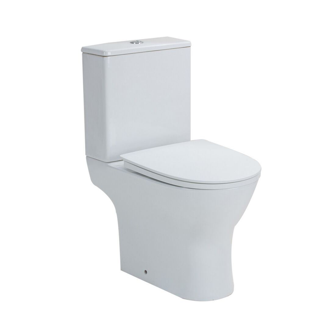Stand-WC-Set spülrandlos 'Paros' inklusive WC-Sitz weiß