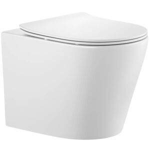 Wand-WC 'Nakia' spülrandlos inklusive WC-Sitz matt weiß