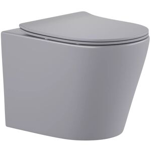 Wand-WC 'Nakia' spülrandlos inklusive WC-Sitz matt hellgrau