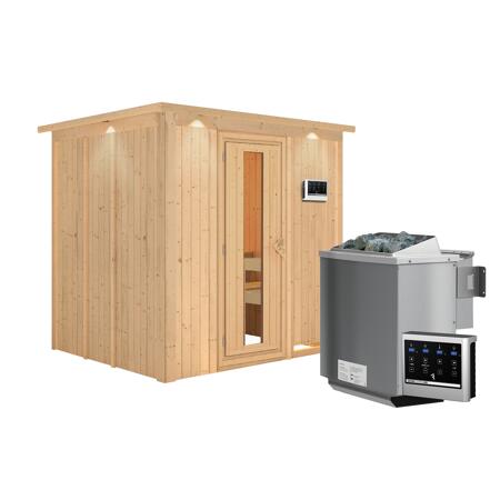 4. Bild von Systemsauna 'Sodin' mit Bio-Ofen und Dachkranz natur 210 x 202 x 184 cm, 4,5 kW