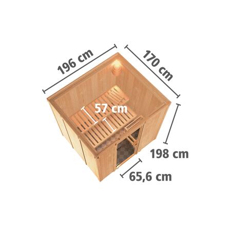 4. Bild von Systemsauna 'Sodin' mit Ofen natur 196 x 198 x 170 cm, 4,5 kW